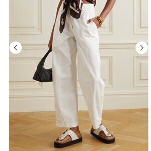 MATTEAU | white twill wide leg pants